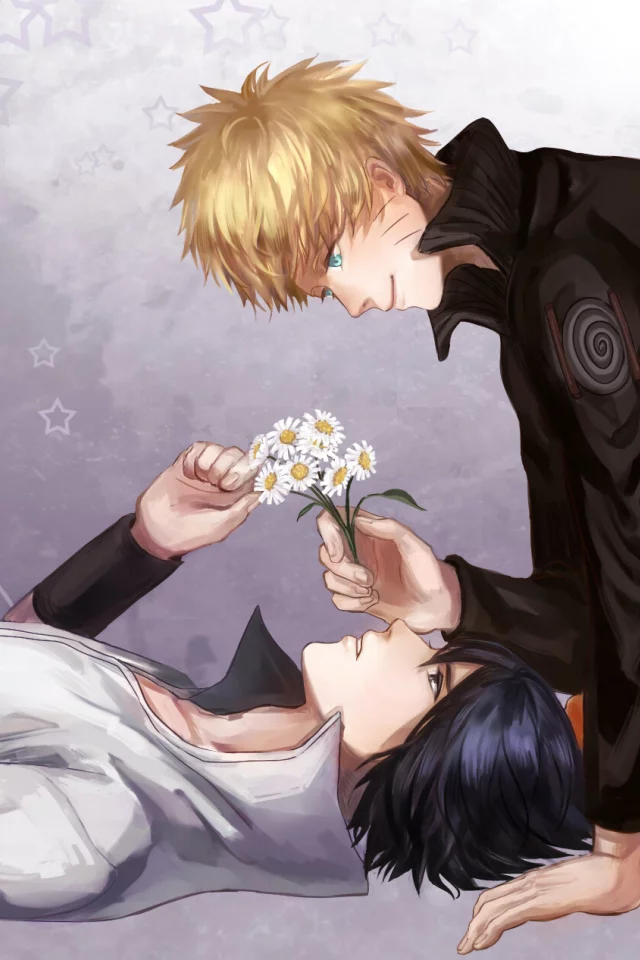короткие волосы, uzumaki naruto, Naruto, uchiha sasuke