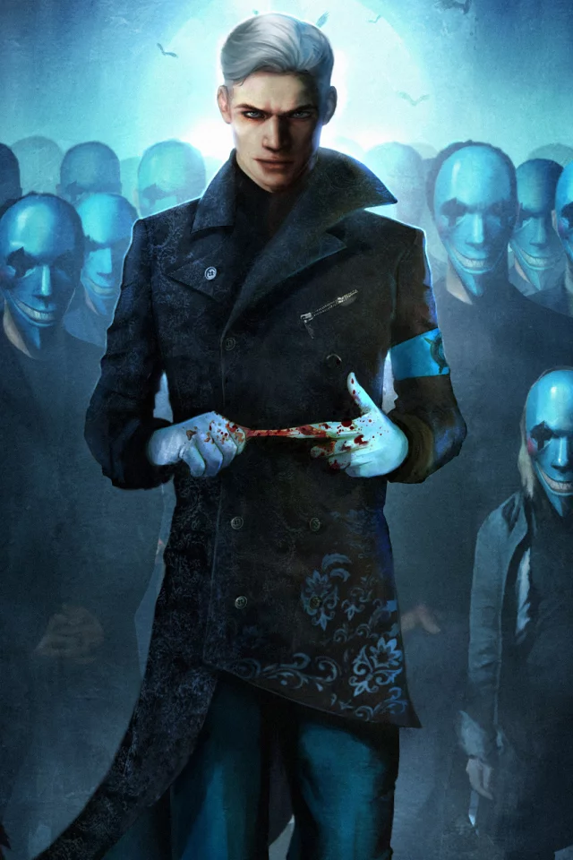ворон, маски, верджил, кровь, vergil, Dmc, devil may cry 5, вергилий
