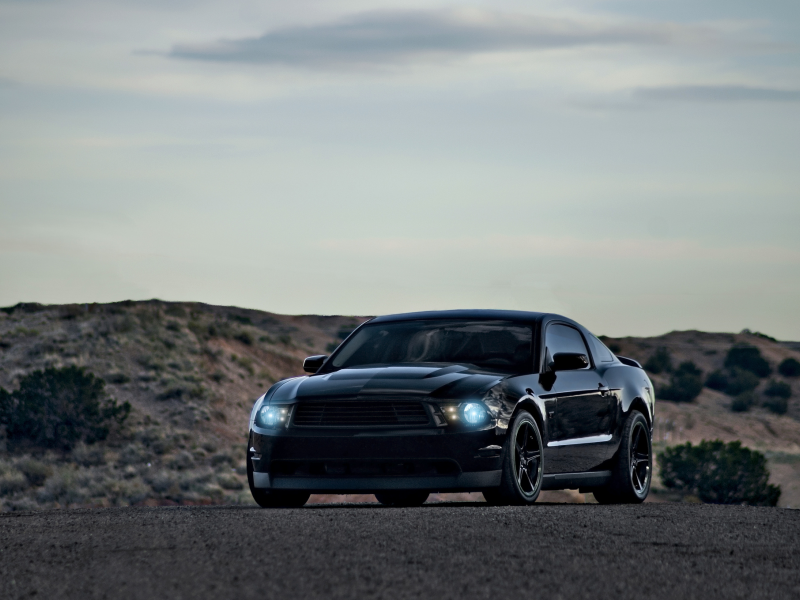 mustang, чёрный, мускул кар, muscle car, мустанг, форд, black, boss, Ford