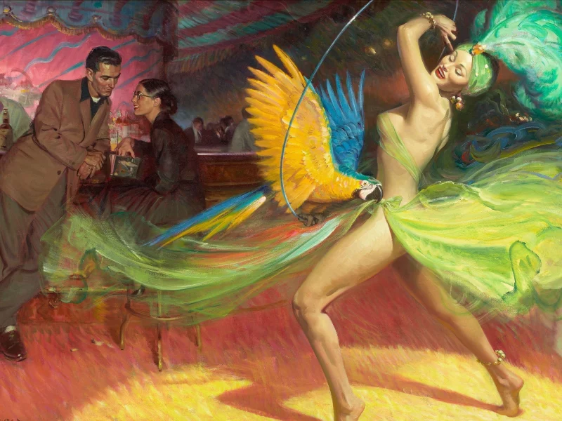 мужчина, рисунок, женщина, Картина, танец, tom lovell