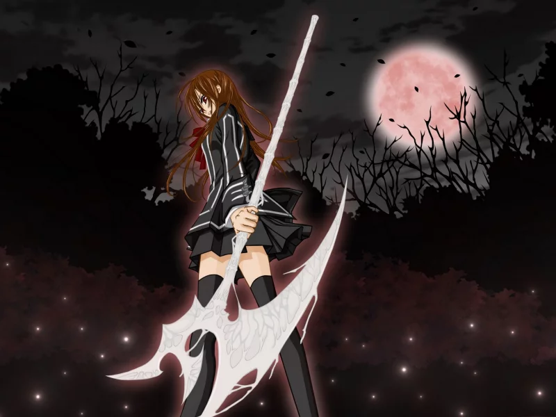 Vampire knight, рыцарь-вампир, луна, аниме, yuki, юки, девушка