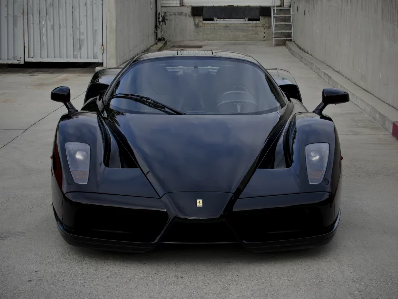 передок, black, Ferrari, enzo, чёрный, феррари, поребрик, энцо