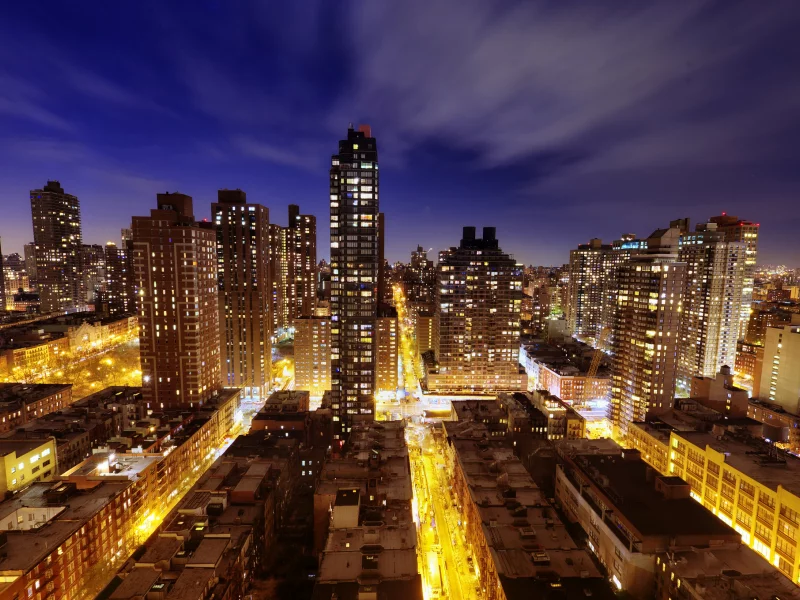 ночь, улицы, свет, new york, нью-йорк, Город