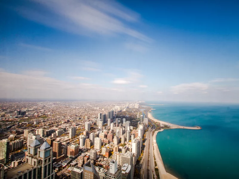 океан, пляж, Usa, иллиноис, сша, чикаго, illinois, chicago