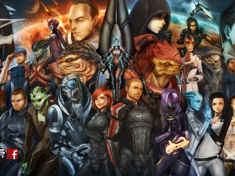 mass effect, цербер, нормандия, жнец, персонажи, шепард, Fan art