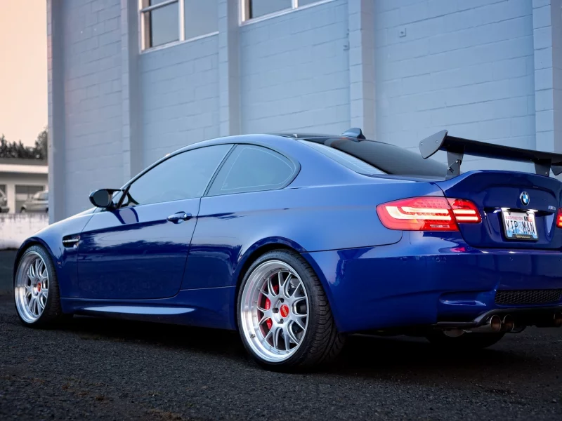 Bmw, тёмносиний, m3, building, свет фар, антикрыло, blue, e92, бмв