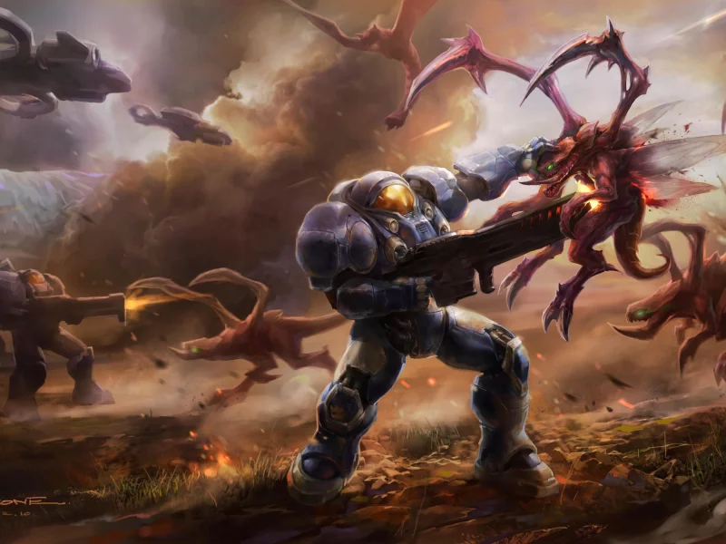 битва, войны, Арт, монстры, gasone, оружие, starcraft ii