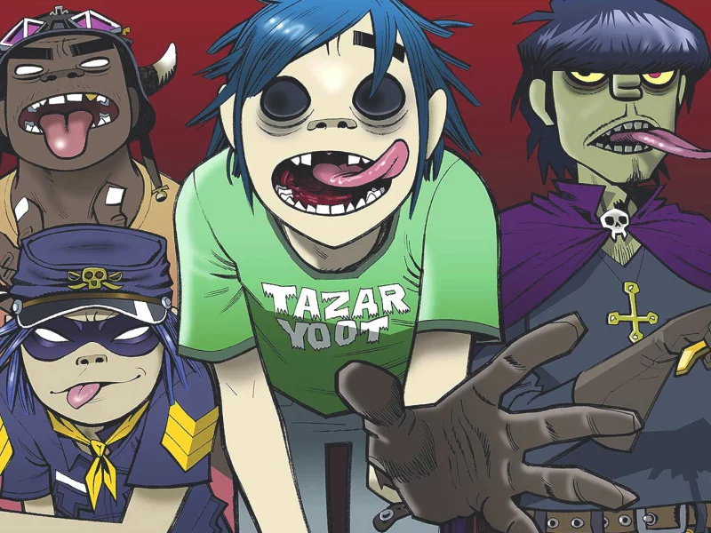 нудл, russel, murdoc, 2-d, рассел, albarn, гориллаз, noodle, damon, Gorillaz