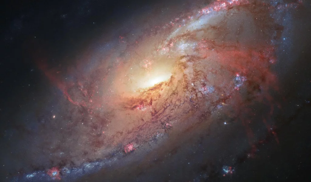 hubble space telescope, Космос, спиральная галактика, m106, звезды