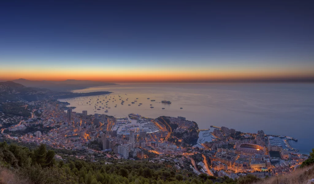 monte carlo, monaco, монте карло, монако, Город, закат, вечер