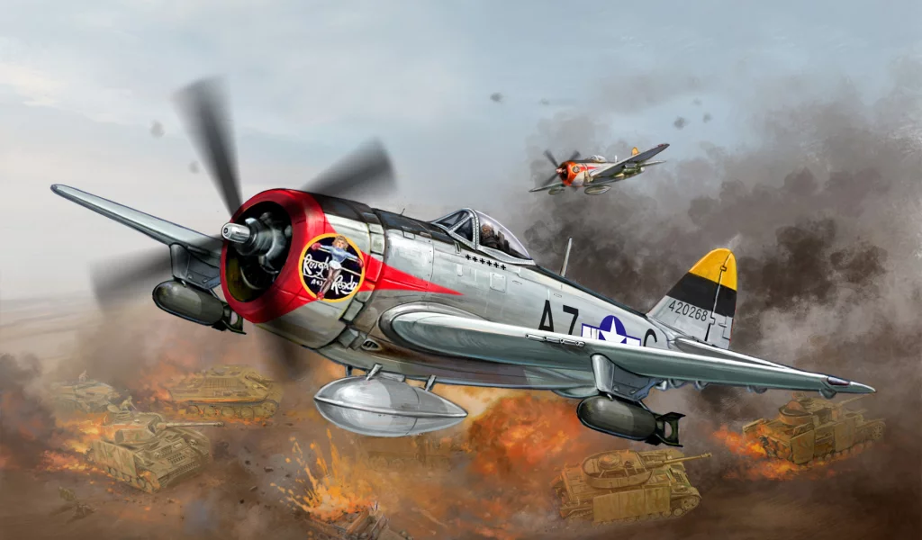 самолет, republic, p-47, thunderbolt, истребитель, сша, ввс, Арт
