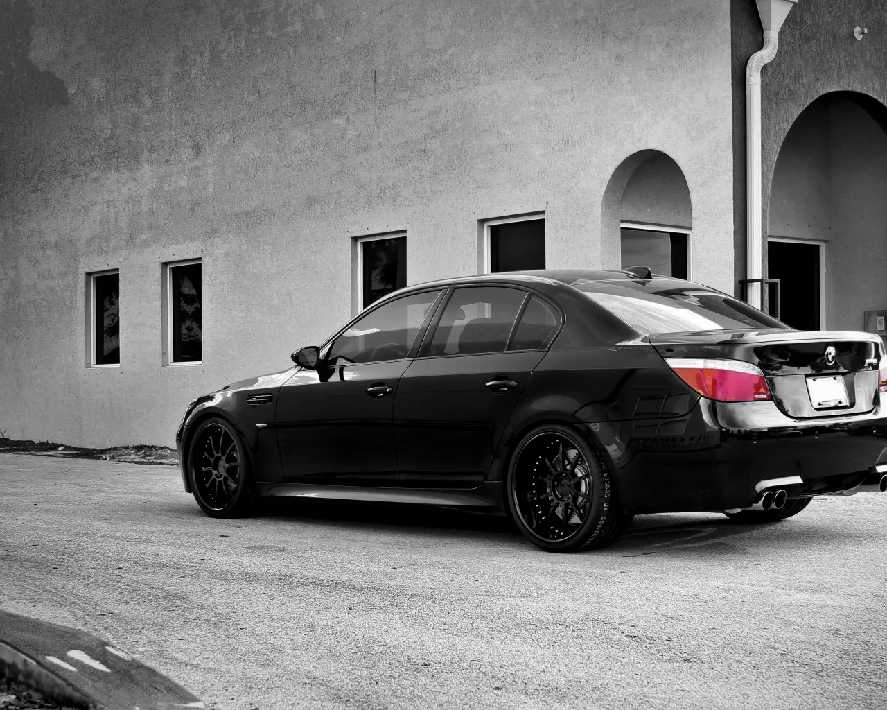 бмв, диски, wheels, black, вид сзади, m5, e60, Bmw, чёрный, здание
