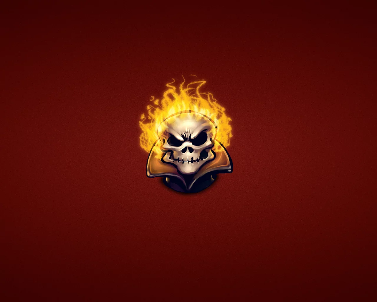 минимализм, ghost rider, Призрачный гонщик, огонь, скелет