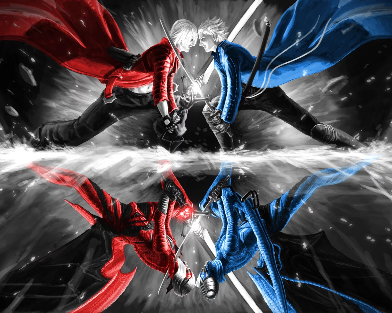 vergil, данте, dante, Devil may cry, демоны