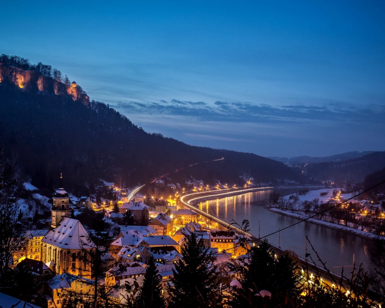 крепость, город, хонштайн, landkreis s__chsische schweiz, germany, K__nigstein