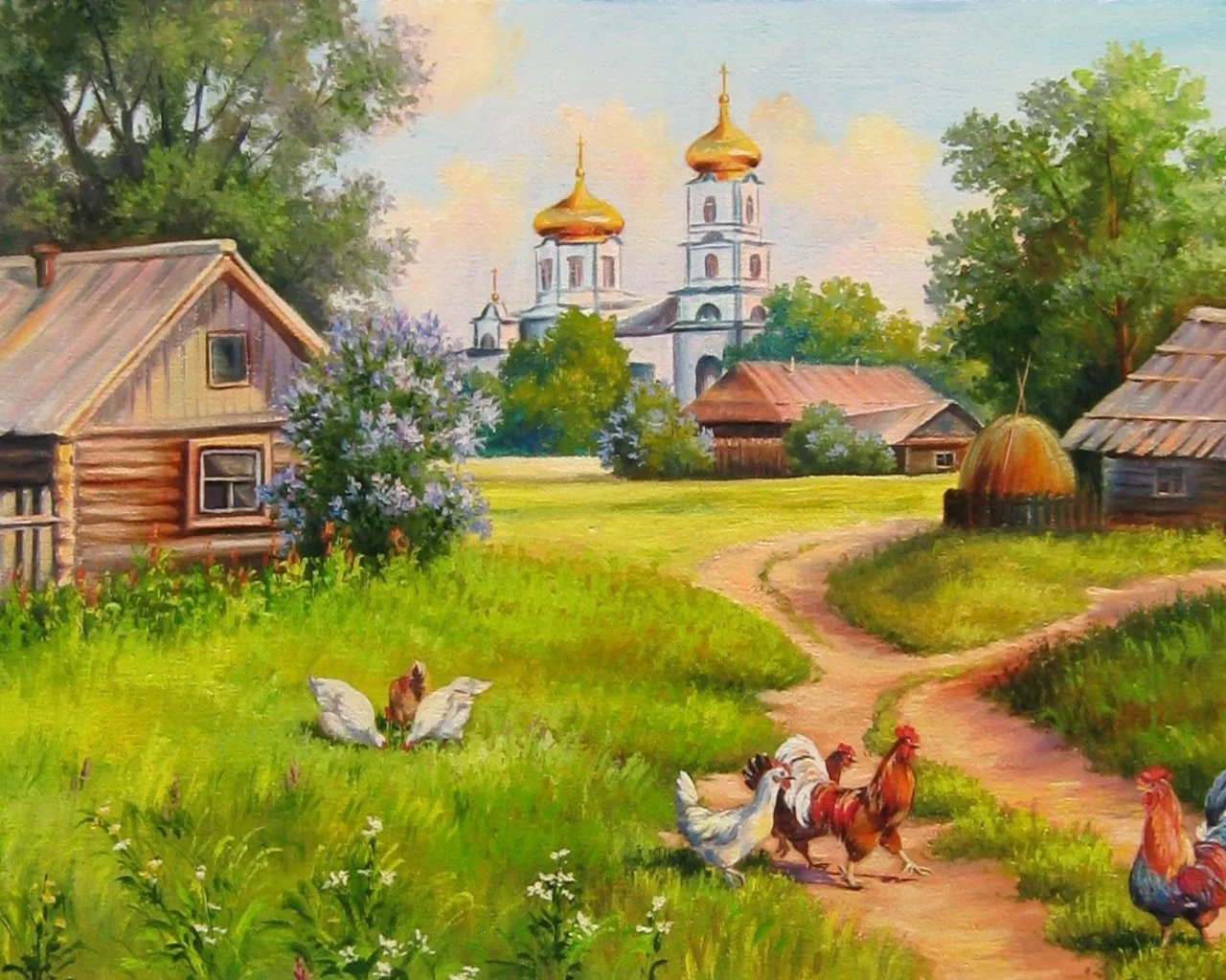 живопись, елена самарская, Деревенская идилия