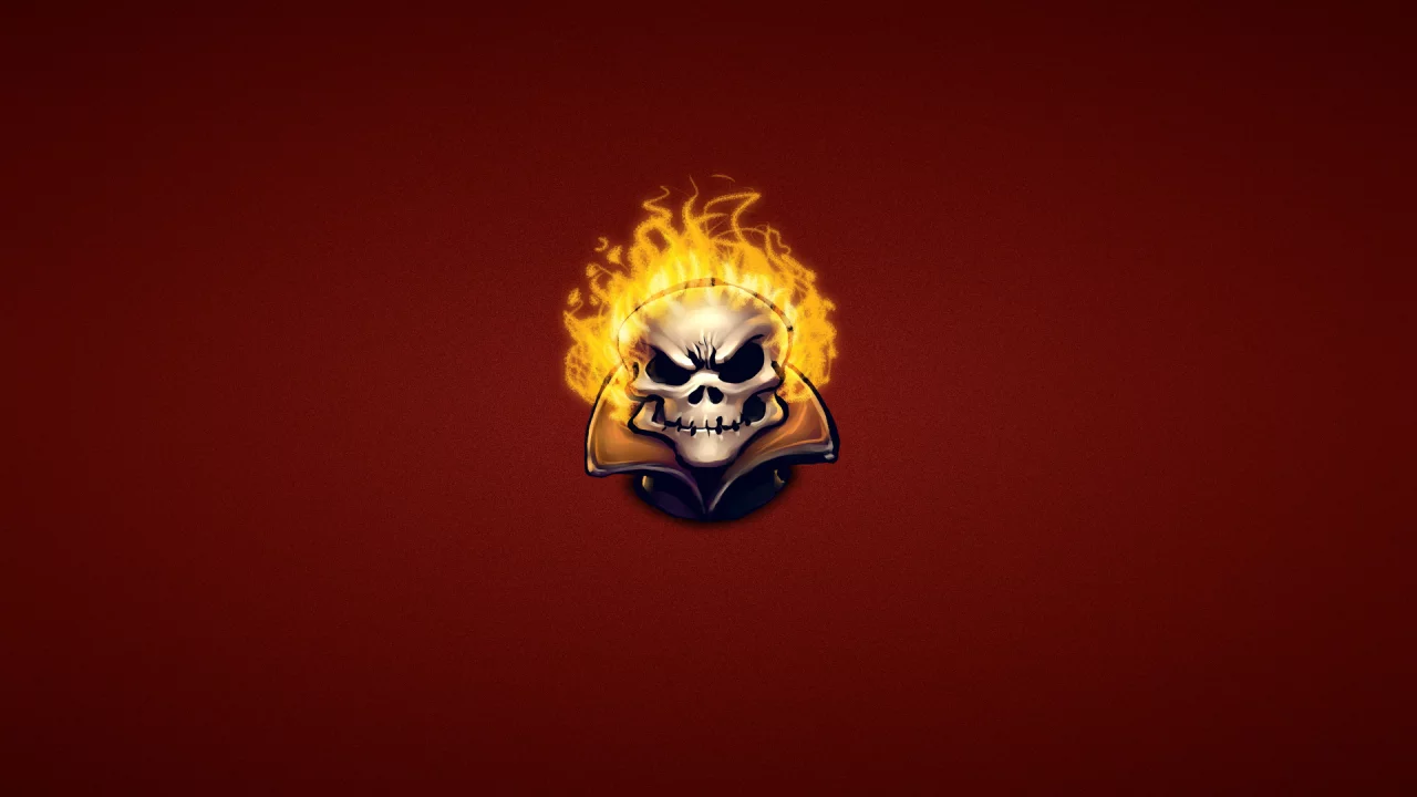 минимализм, ghost rider, Призрачный гонщик, огонь, скелет