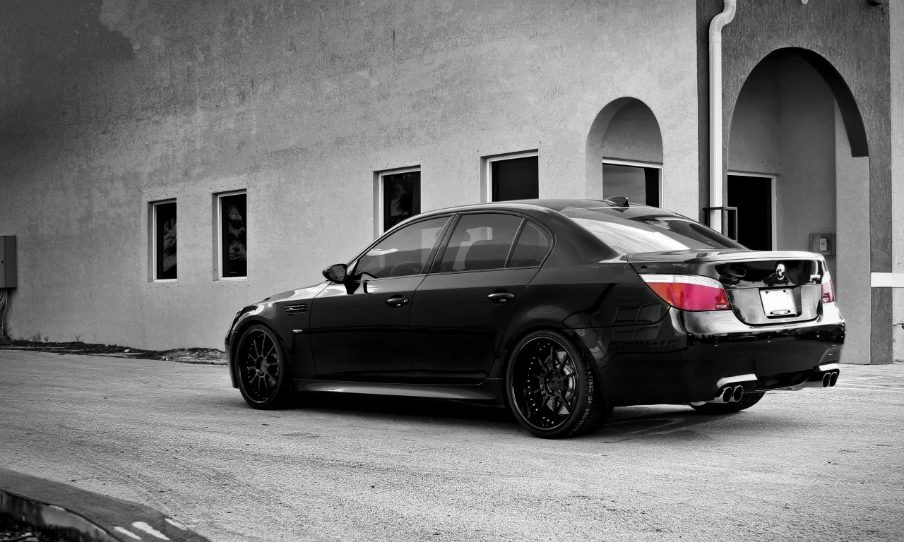 бмв, диски, wheels, black, вид сзади, m5, e60, Bmw, чёрный, здание