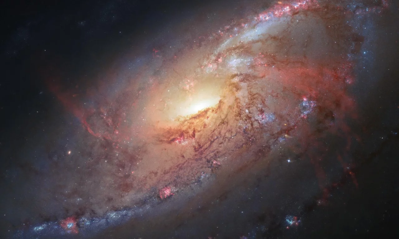 hubble space telescope, Космос, спиральная галактика, m106, звезды