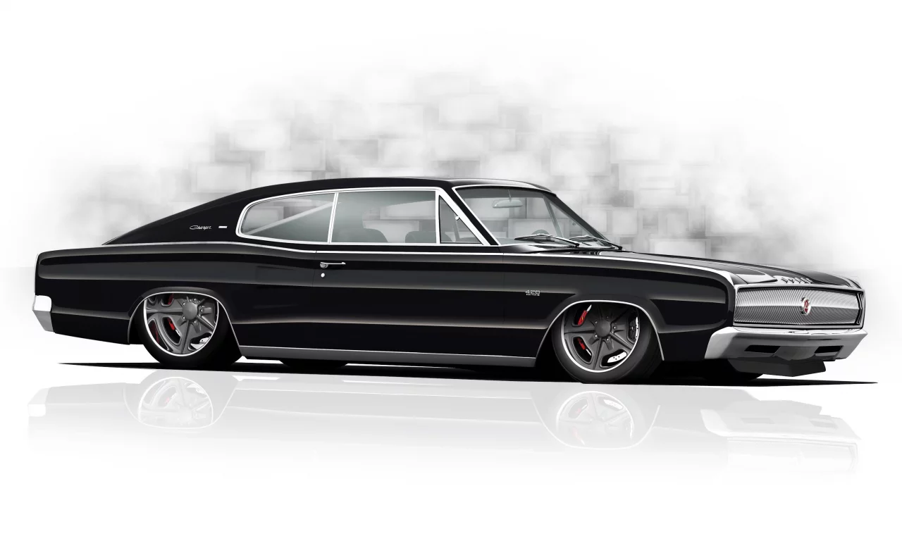 додж, muscle car, тюнинг, рисунок, Dodge charger