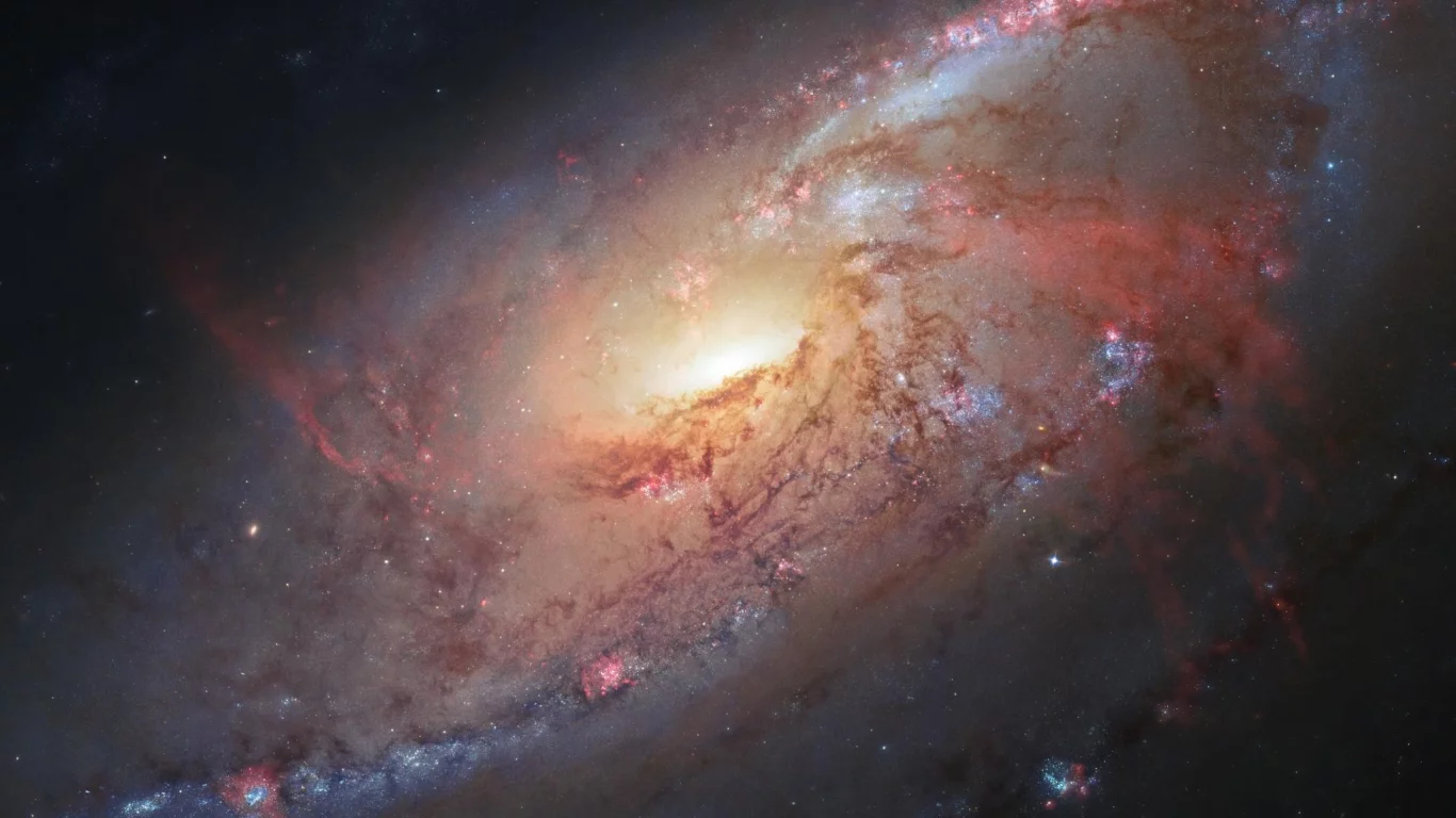 hubble space telescope, Космос, спиральная галактика, m106, звезды