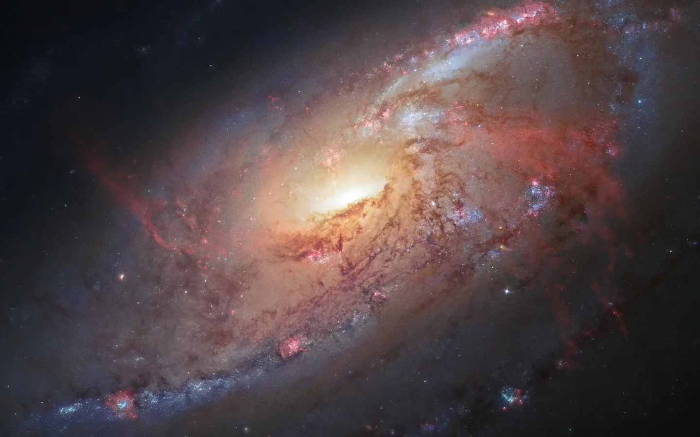 hubble space telescope, Космос, спиральная галактика, m106, звезды