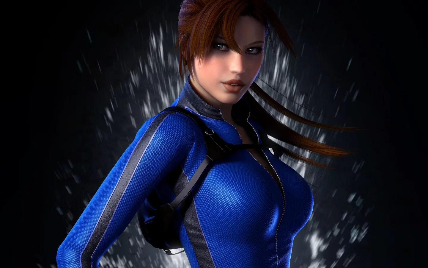 фон, брызги, гидрокостюм, Арт, lara croft, девушка