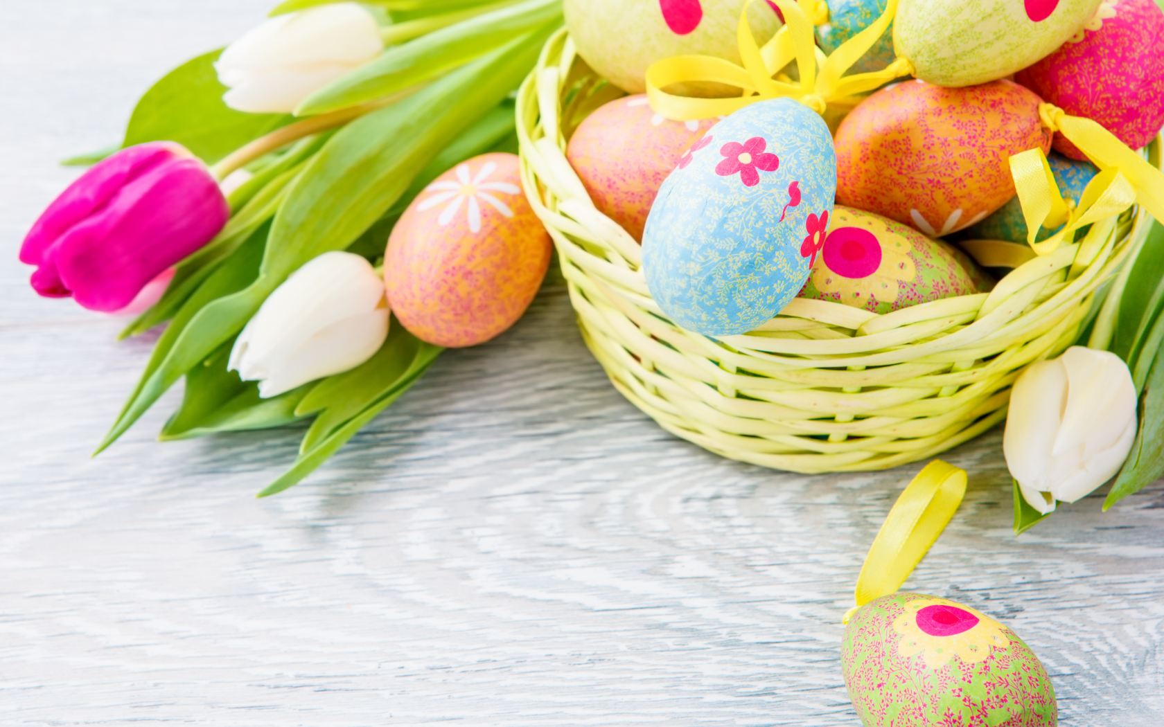 яйца, easter, пасха, тюльпаны, Цветы