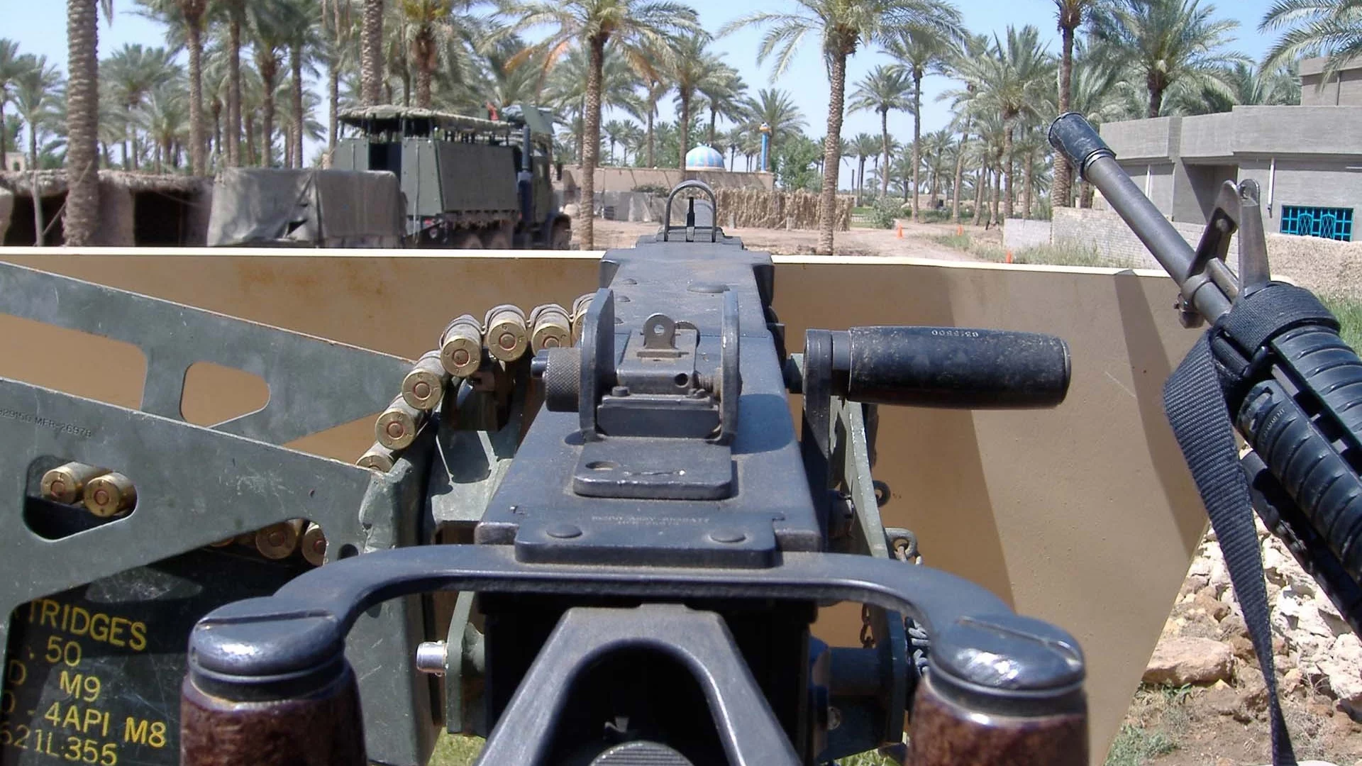 первого, m2 browning, лица, 50 калибра, Оружие, machine gun, от, вид