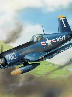 корсар, f4u-5, Арт, истребитель, самолет, corsair, палубный