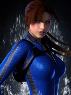 фон, брызги, гидрокостюм, Арт, lara croft, девушка