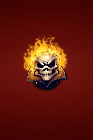 минимализм, ghost rider, Призрачный гонщик, огонь, скелет
