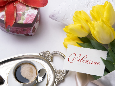 Day valentine, тюльпаны, кофе, день святого валентина