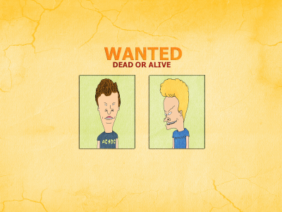 wanted dead or alive, beavis and butt-head, надпись, Бивис и баттхед