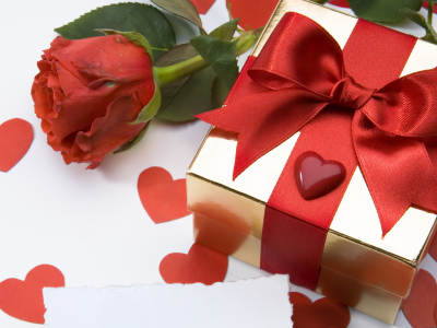 подарок, сердце, сердечко, сюрприз, Роза, цветок, цветы