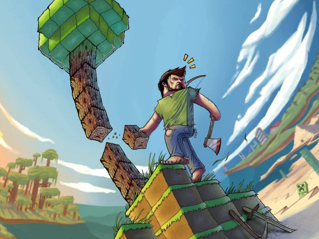 Minecraft, игра, game, пиксели, майнкрафт