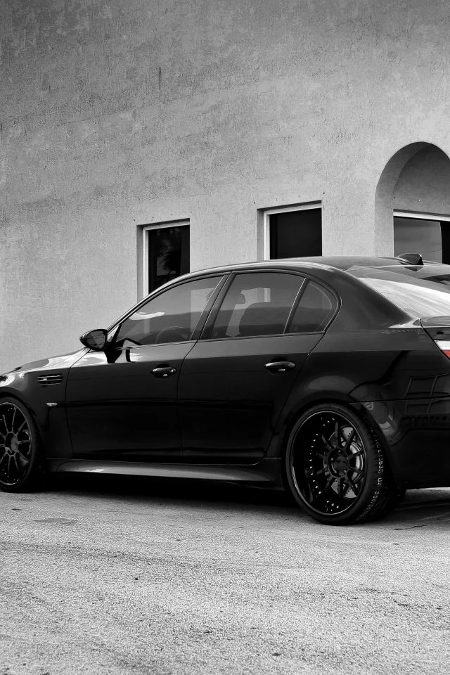 бмв, диски, wheels, black, вид сзади, m5, e60, Bmw, чёрный, здание