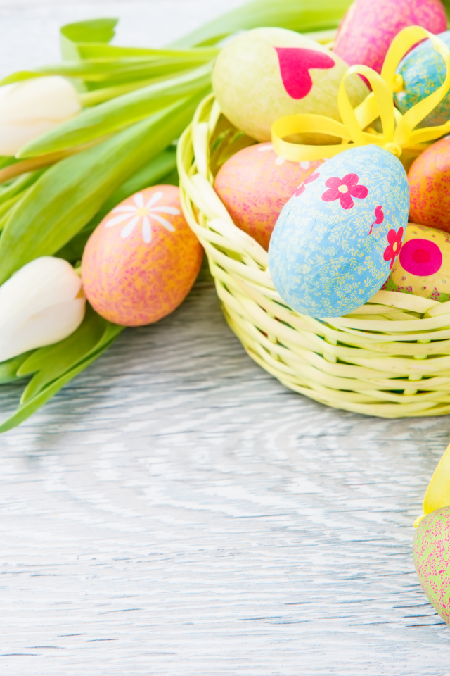 яйца, easter, пасха, тюльпаны, Цветы