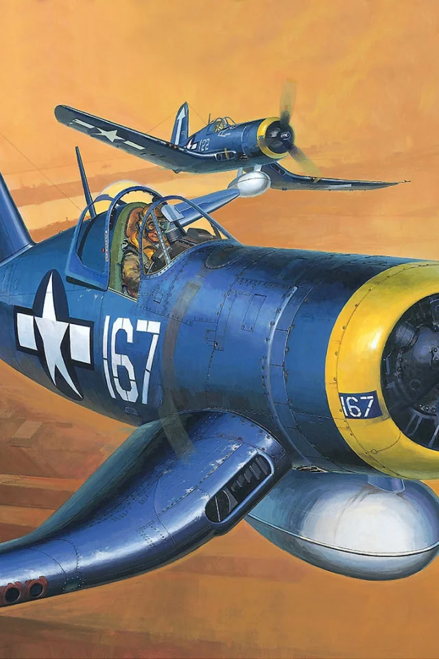амерканский, самолет, Арт, f-4u, bird cage, corsair, палубный