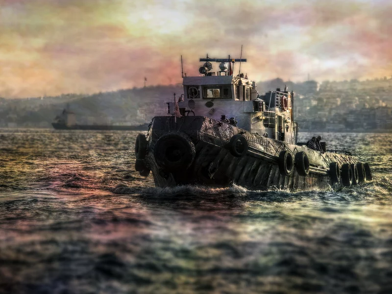 фон, море, стиль, Корабль