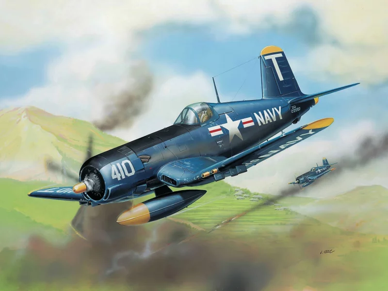 корсар, f4u-5, Арт, истребитель, самолет, corsair, палубный