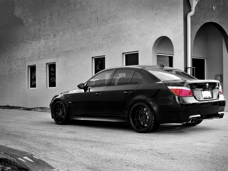 бмв, диски, wheels, black, вид сзади, m5, e60, Bmw, чёрный, здание