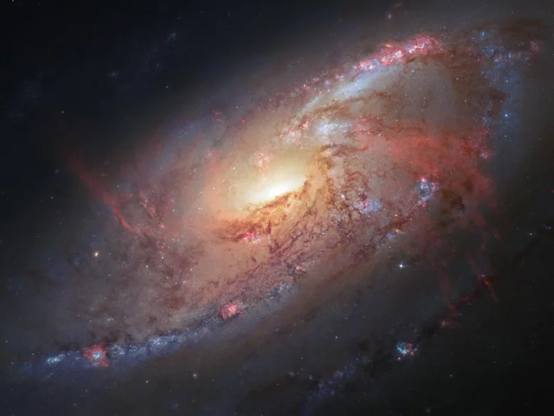 hubble space telescope, Космос, спиральная галактика, m106, звезды