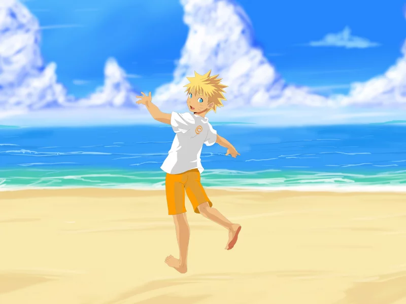naruto, узумаки наруто, море, наруто, Аниме, uzumaki naruto, пляж