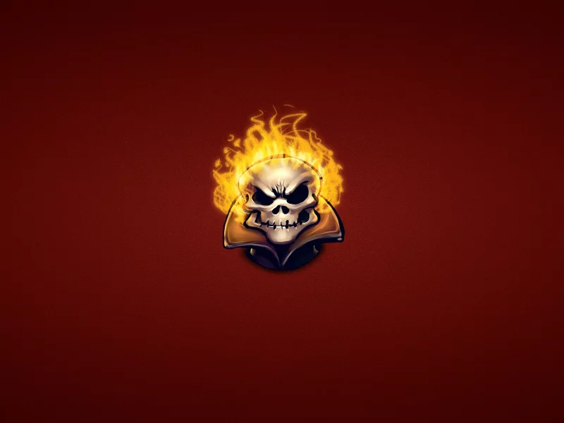 минимализм, ghost rider, Призрачный гонщик, огонь, скелет