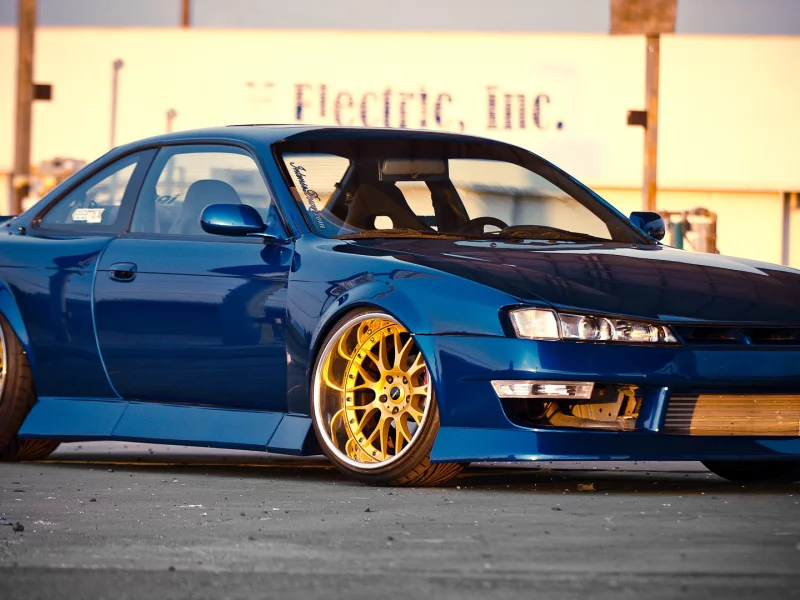 silvia, Nissan, синяя, s14, ниссан, сильвия, blue