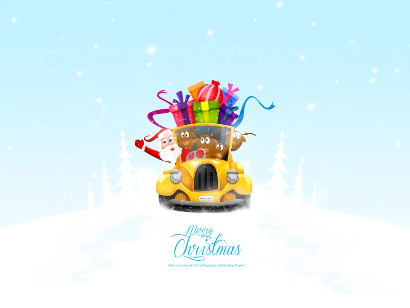 санта клаус, merry christmas, рождество, новый год, олени, New year