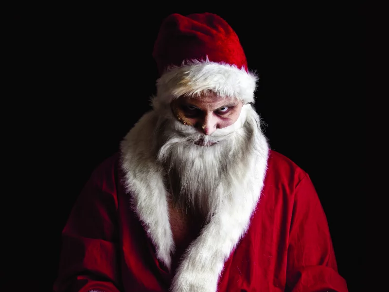 дед мороз, зомби, Evil santa, взгляд, колпак