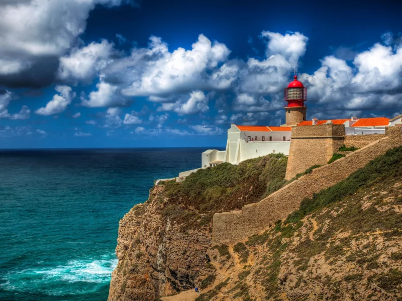 португалия, побережье, море, faro, Cabo de sao vicente, portugal, маяк