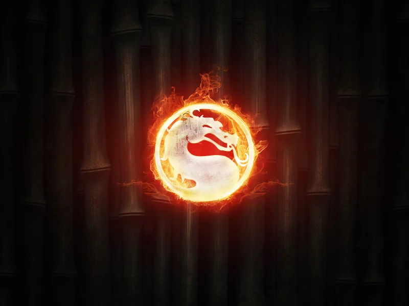 fire, бамбук, Mortal kombat, огонь, фон, комбат, логотип, лого
